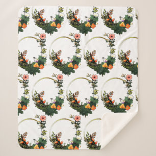 Flower rin g sherpa blanket