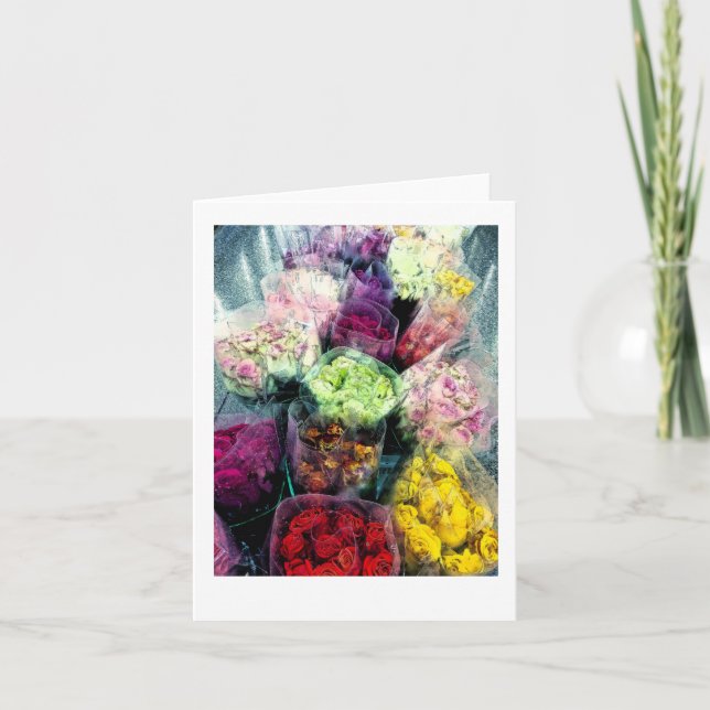 Flower/ Rose Bouquets Floral Blank Card (Front)