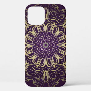 Flower Round Pattern. Illustration. Valentine's, B iPhone 12 Case