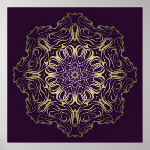 Flower Round Pattern. Illustration. Valentine's, B Poster