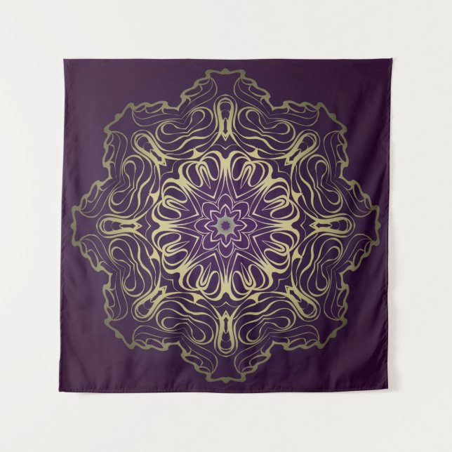 Flower Round Pattern. Illustration. Valentine's, B Tapestry (Front)