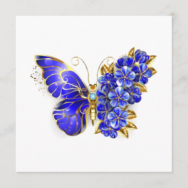 Flower Sapphire Butterfly Advice Card (Front)