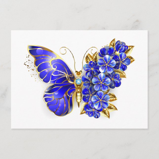 Flower Sapphire Butterfly Advice Card (Front)