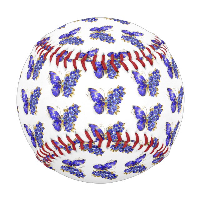 Flower Sapphire Butterfly Baseball (Front)
