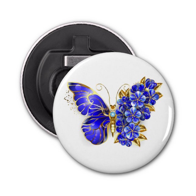 Flower Sapphire Butterfly Bottle Opener (Front)