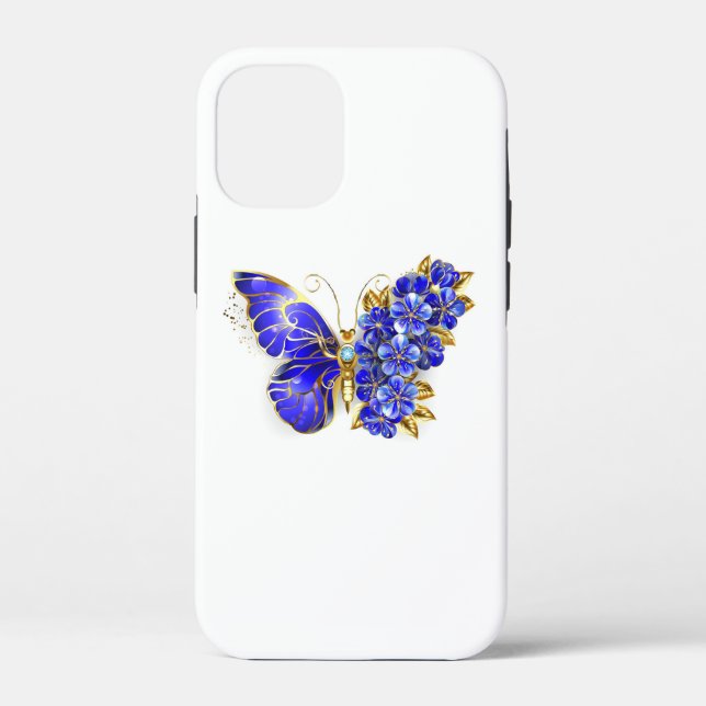 Flower Sapphire Butterfly Case-Mate iPhone Case (Back)