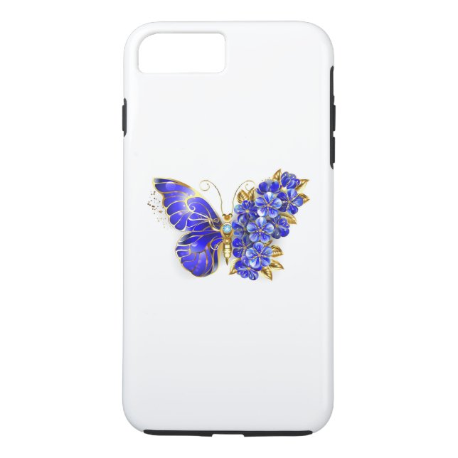 Flower Sapphire Butterfly Case-Mate iPhone Case (Back)