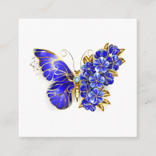 Flower Sapphire Butterfly Enclosure Card (Front)