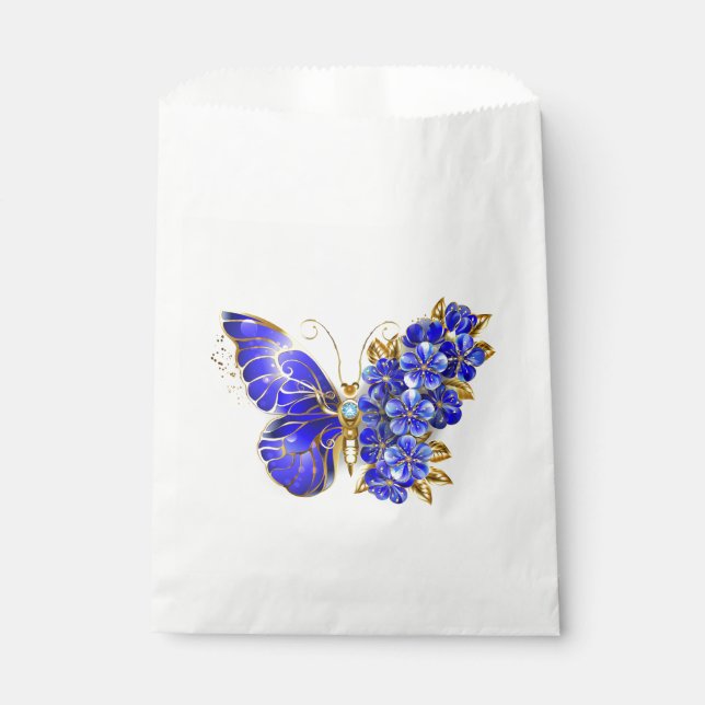 Flower Sapphire Butterfly Favour Bags (Front)
