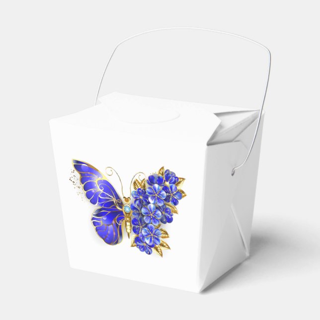 Flower Sapphire Butterfly Favour Box (Front Side)