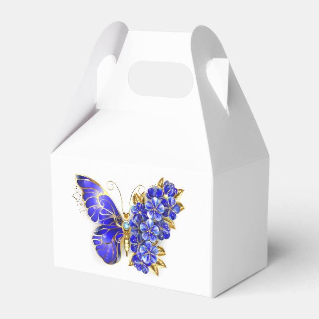 Flower Sapphire Butterfly Favour Box (Front Side)