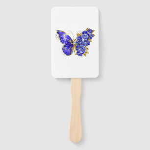 Flower Sapphire Butterfly Hand Fan