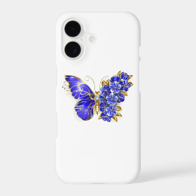 Flower Sapphire Butterfly iPhone Case (Back)