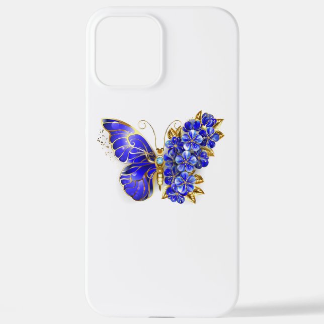 Flower Sapphire Butterfly iPhone Case (Back)