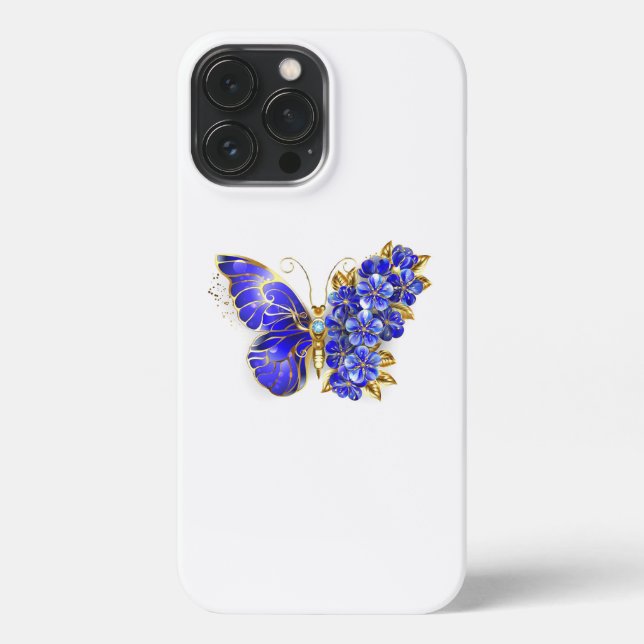 Flower Sapphire Butterfly iPhone Case (Back)