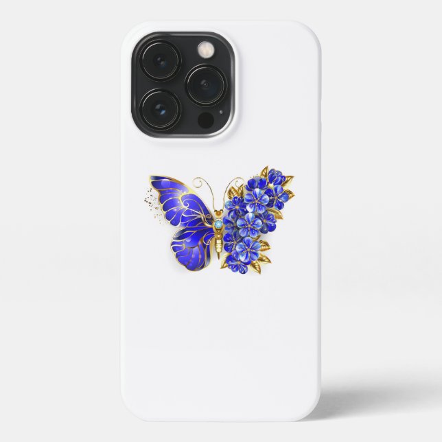 Flower Sapphire Butterfly iPhone Case (Back)