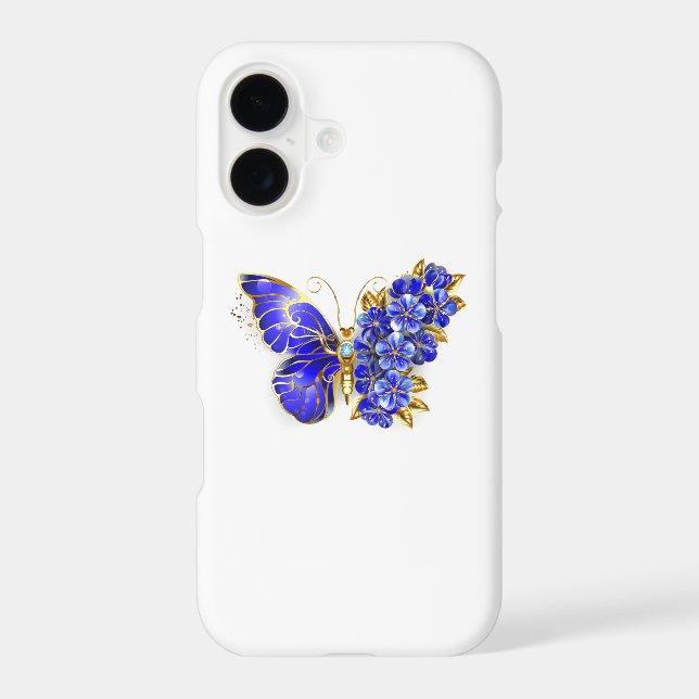 Flower Sapphire Butterfly iPhone Case (Back)