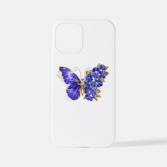 Flower Sapphire Butterfly iPhone Case (Back)