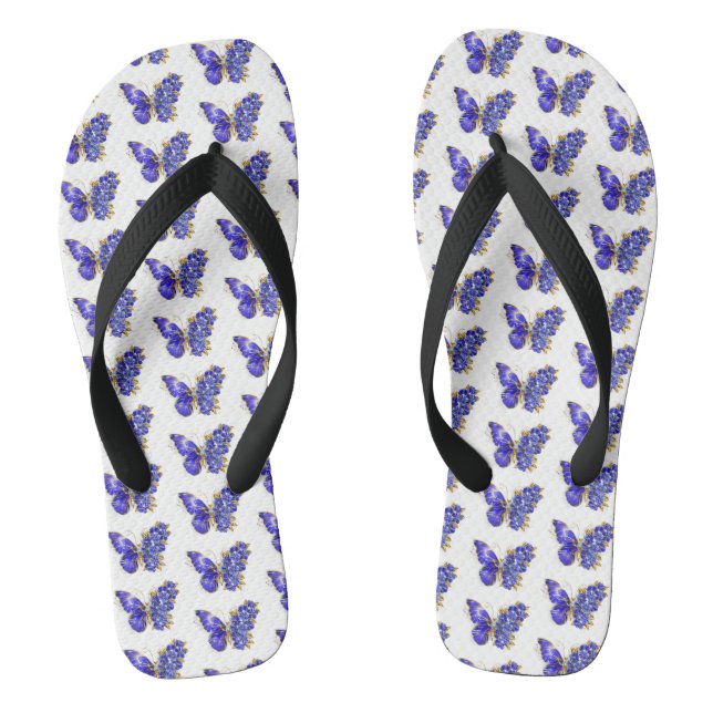 Flower Sapphire Butterfly Jandals (Footbed)