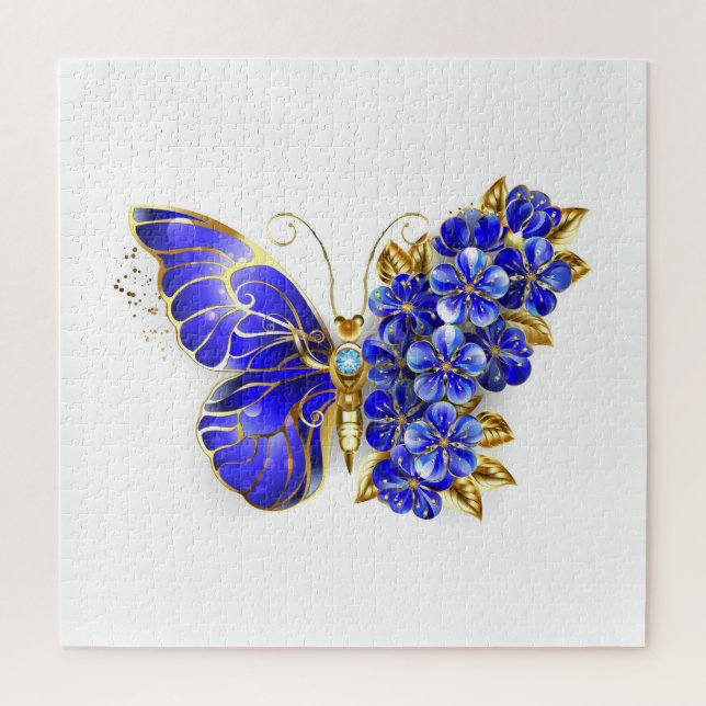 Flower Sapphire Butterfly Jigsaw Puzzle (Vertical)