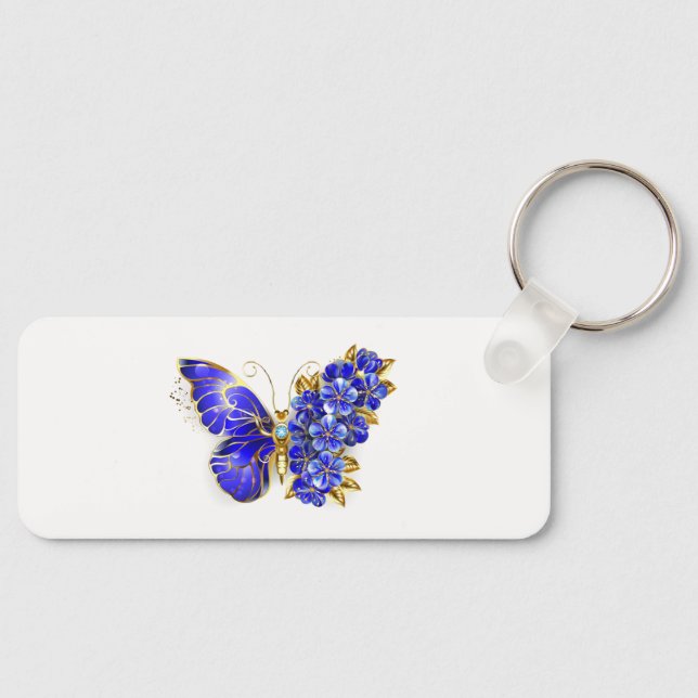 Flower Sapphire Butterfly Key Ring (Front)