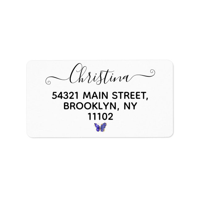 Flower Sapphire Butterfly Label (Front)