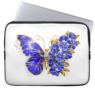 Flower Sapphire Butterfly Laptop Sleeve