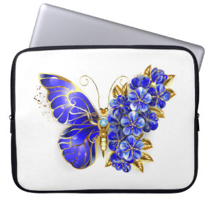 Flower Sapphire Butterfly Laptop Sleeve