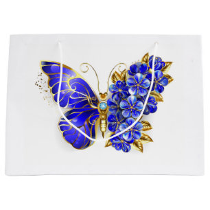 Flower Sapphire Butterfly Large Gift Bag