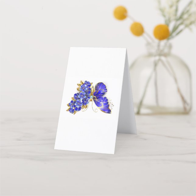 Flower Sapphire Butterfly Loyalty Card (Back)