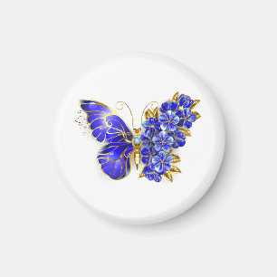 Flower Sapphire Butterfly Magnet