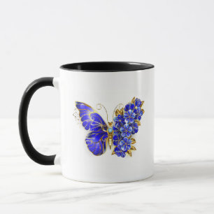 Flower Sapphire Butterfly Mug
