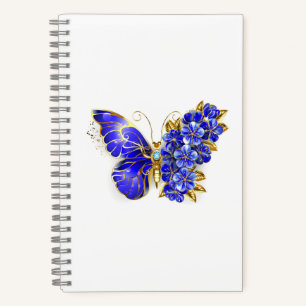 Flower Sapphire Butterfly Notebook