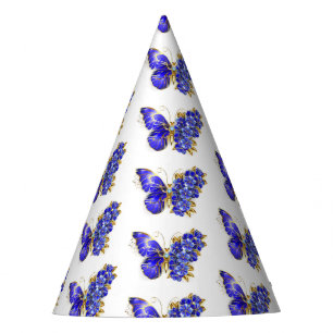 Flower Sapphire Butterfly Party Hat