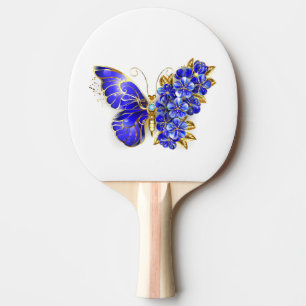 Flower Sapphire Butterfly Ping Pong Paddle