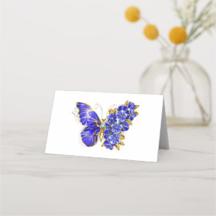 Flower Sapphire Butterfly Place Card