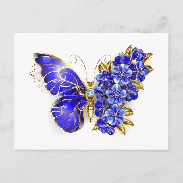 Flower Sapphire Butterfly Postcard (Front)