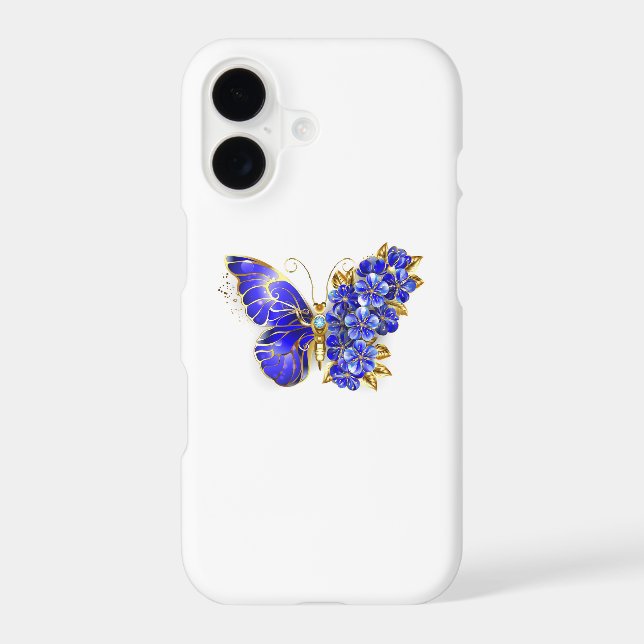 Flower Sapphire Butterfly Samsung Galaxy Case (Back)