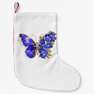 Flower Sapphire Butterfly Small Christmas Stocking