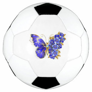 Flower Sapphire Butterfly Soccer Ball