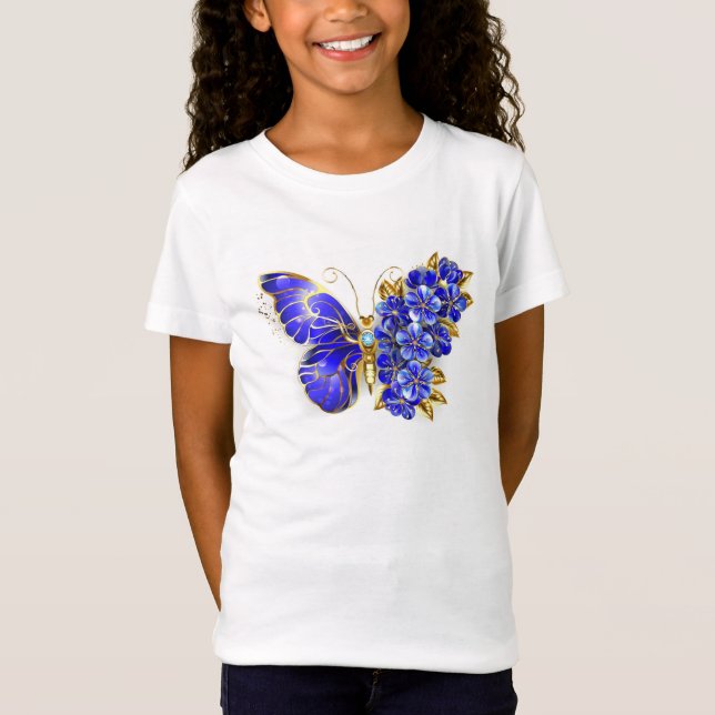 Flower Sapphire Butterfly T-Shirt (Front)