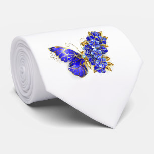 Flower Sapphire Butterfly Tie