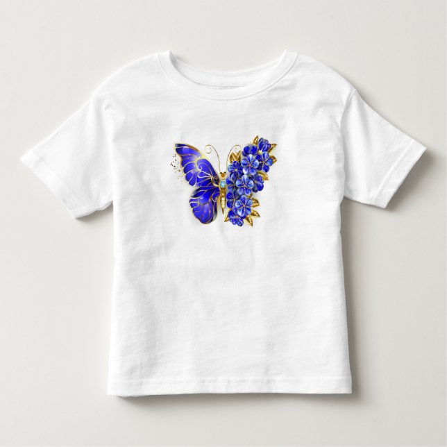 Flower Sapphire Butterfly Toddler T-Shirt (Front)