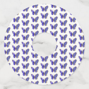 Flower Sapphire Butterfly Wine Glass Tag