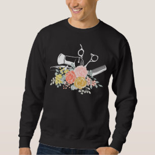 Flower Scissors Women Hair Stylist Hairdresser Sweatshirt