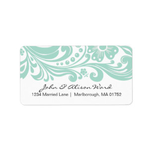 Flower Scroll Address Label