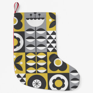 Flower seamless pattern design. Scandinavian style Small Christmas Stocking