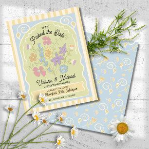 Flower Seed Packet Hand Drawn Save the Date