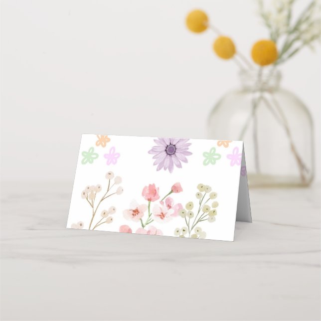 Flower Seed Paper Folding Table Card - Place Card (Front)