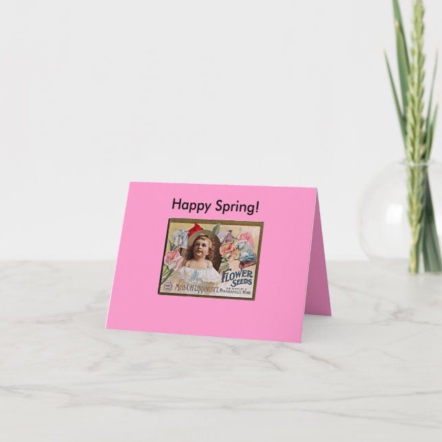 Flower Seeds, Happy Spring! Card (Front)